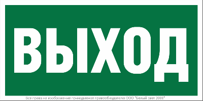 Знак безопасности NPU-2010.E22 "Выход" Белый свет a17596