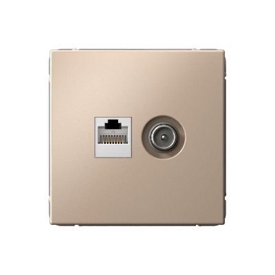 Розетка компьютерная + телевизионная 2-м ArtGallery RJ45 + TV кат.5E песочн. SE GAL001289