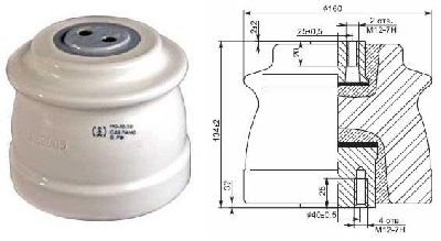 Изолятор опорный ИО-10-20 У3 Электрофарфор 00000266