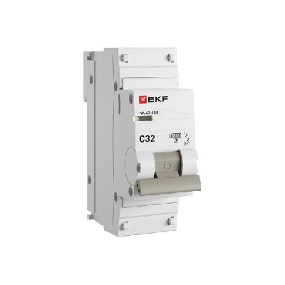 Выключатель автоматический модульный 1п C 32А 10кА ВА 47-100 PROxima EKF mcb47100-1-32C-pro