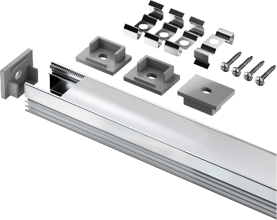 Профиль алюминиевый 95 327 NPR-02-SET накладной с рассеивателем (поликарбонат) для СД ленты NAVIGATOR 95327