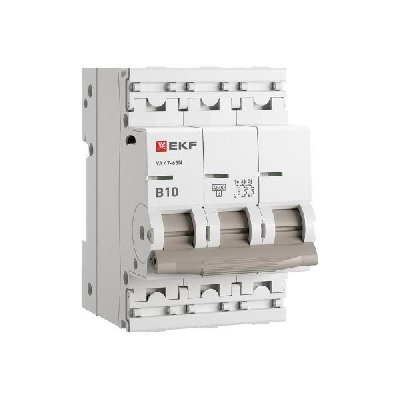 Выключатель автоматический 3п B 10А 4.5кА ВА 47-63N PROxima EKF M634310B