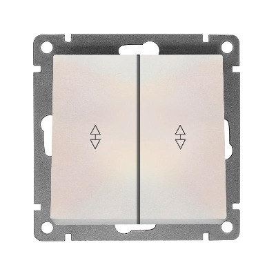 Переключатель проходной 2-кл. СП Афина 10А IP20 механизм жемчуж. UNIVersal A0026-Obr