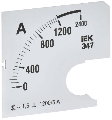 Шкала сменная для амперметра Э47 1200/5А-1.5 72х72мм IEK IPA10D-SC-1200