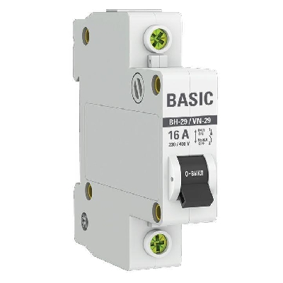 Выключатель нагрузки 1п 16А ВН-29 Basic EKF SL29-1-16-bas