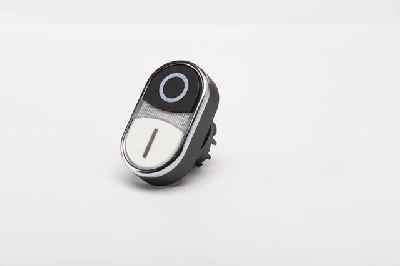 Головка для кнопки сдвоенной ровной черн./бел. EMAS BDK20HB