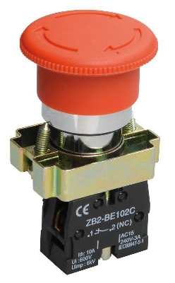 Кнопка управления "Грибок" LAY5-BS542 1НЗ аварийная с фиксацией красн. KARAT IEK BBG90-BS-K04