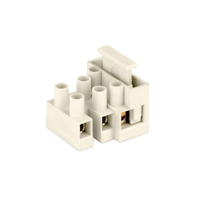 Колодка клеммная винтовая 2х4кв.мм 32А полипропилен 450В с 1 плавк. вставкой DKC 1332