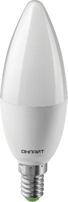 Лампа светодиодная 61 958 OLL-C37-10-230-6.5K-E14-FR 10Вт свеча 6500К холод. бел. E14 1000лм 176-264В ОНЛАЙТ 61958
