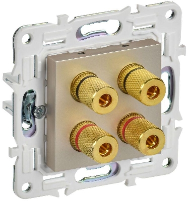 Аудиорозетка 4-м SKANDY SK-A01Sh шампань IEK SK-S40-K37