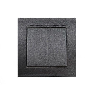 Выключатель 2-кл. СП Бриллиант 10А IP20 в сборе графит Universal 7947403-Gr