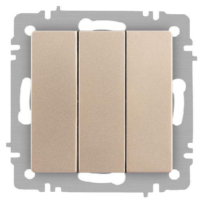 Выключатель 3-кл. СП Accent 6-106-04 10А IP20 250В AL/CU шампань Intro Б0063538