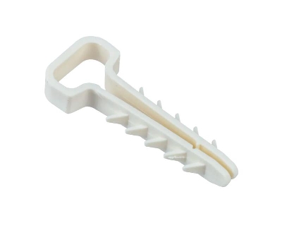 Дюбель-хомут PCD-F 05х10-45-100WH для плоского кабеля PA6.6 (уп.100шт) Jazzway 5054929