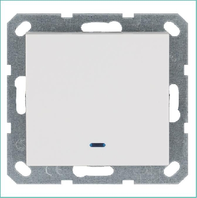 Выключатель 1-кл. 10А IP20 с подсветкой механизм бел. глянцевый Jasmart G3011NW