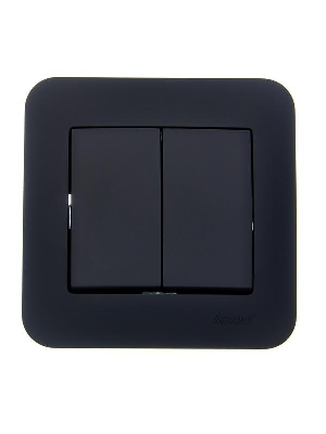 Выключатель 2-кл. 1п СП ASTI 10А IP20 в сборе черн. бархат LEZARD 7081-4242-101