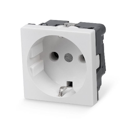 Розетка Mosaic 45х45 ME45-WH 16А 2P+E немецк. стандарт в сборе бел. Cabeus 10103c