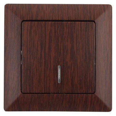 Выключатель 1-кл. СП Solo 4-102-10 10А 250В IP20 с подсветкой венге Intro Б0053570