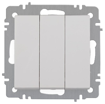 Выключатель 3-кл. СП Accent 6-106-01 10А IP20 250В AL/CU бел. Intro Б0063531