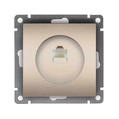 Розетка компьютерная 1-м СП Афина RJ45 кат.5E механизм шампань Universal A0051-Br