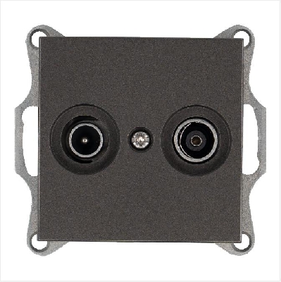 Розетка телевизионная оконечная TV + FM 2-м Ф9.5мм механизм мокко Jasmart G6204Z