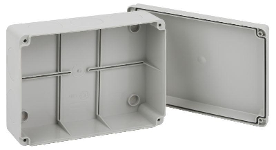 Коробка распаячная ОП 190х140х75мм приборная подъездная на винтах с гладкими стенками IP55 KORvp Эра Б0058944