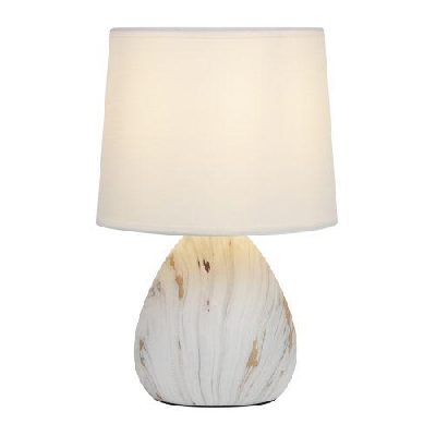 Лампа настольная Damaris D7037-501 1хE14 40Вт керамика бел. с золотом с абажуром Rivoli Б0053457