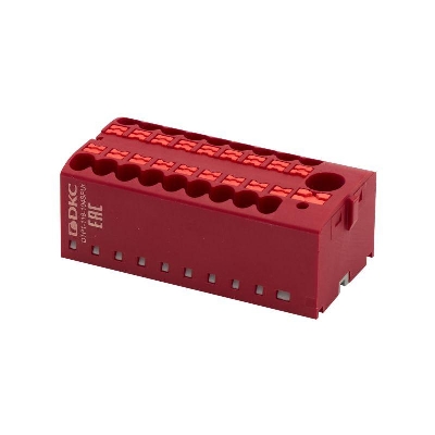 Блок распределительный зажим push-in 1 ввод 6кв.мм 18 точек подключения 25кв.мм красн. DKC DTP1-118-104SPUR