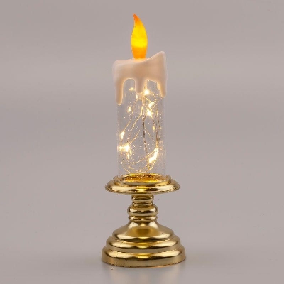 Светильник декоративный новогодний "Свеча" EGNDS-03 тепл. бел. 10 LED h=20см 2хААА IP20 Эра Б0051934