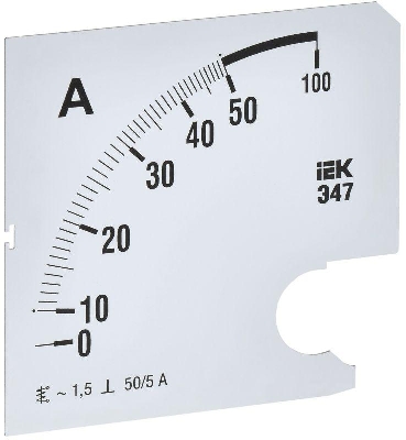Шкала сменная для амперметра Э47 50/5А-1.5 96х96мм IEK IPA20D-SC-0050