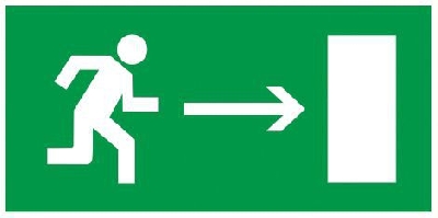 Этикетка самоклеящаяся 100х50мм "Направление к эвакуационному выходу направо" IEK YPC30-105NEV-NAPR