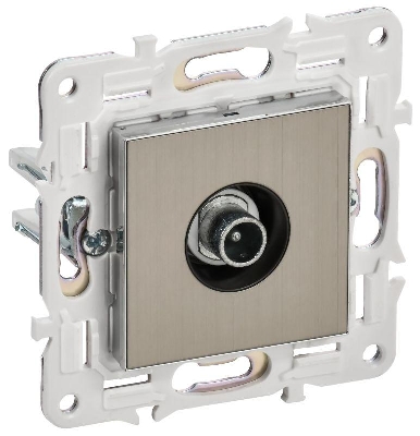 Розетка телевизионная проходная TV SKANDY SK-A17N никель IEK SK-A10-P-K50