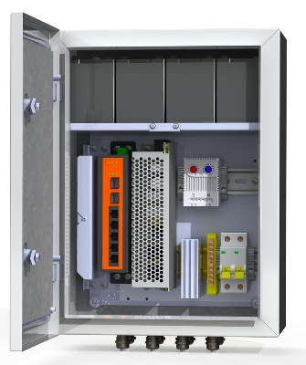 Термошкаф коммутационный 4хPoE 2хSFP 4хSC АКБ 4х12В 7А/ч IP66 300х400х210мм 6 УТП 4КУ AКБ 7А Mastermann 00-00015651