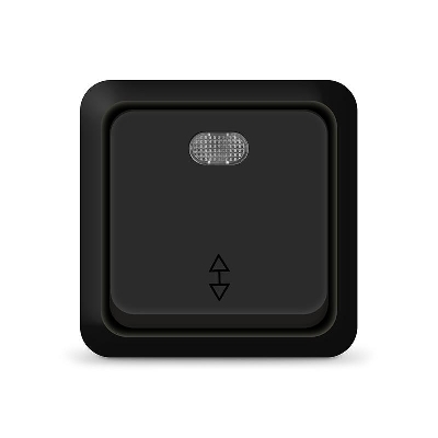 Переключатель проходной 1-кл. ОП Олимп 10А IP20 с подсветкой черн. Universal 2211