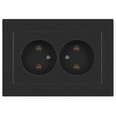Розетка 2-м СП Accent 6-204-07 16А IP20 250В 2P AL/CU графит Intro Б0063435