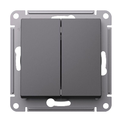 Выключатель 2-кл. AtlasDesign 10AX с самовозвратом механизм базальт SE ATN001417