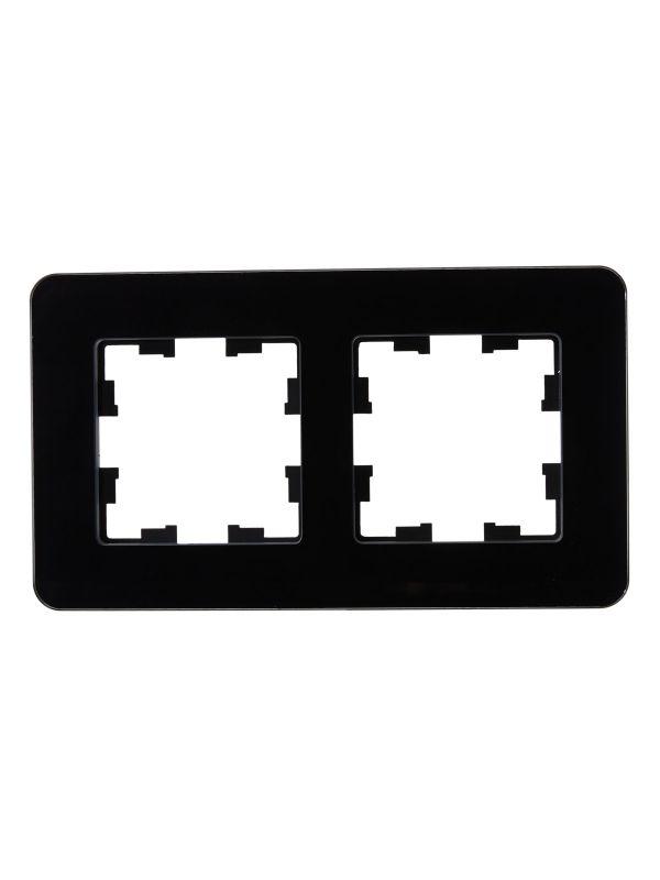 Рамка 2-м BRITE РУ-2-2-Бр стекло черн. RE IEK BR-M22-G-41-K02 1