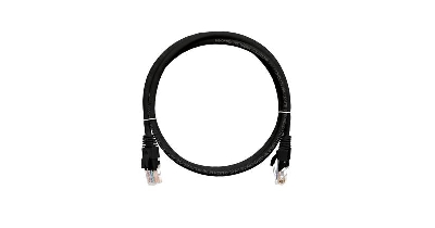 Шнур коммутационный кат.5E (класс D) U/UTP 4 пары 24 AWG (7х0.205мм) 100МГц 2хRJ45 (8P8C) T568B заливной с защитой защелки мж BC чистая медь LSZH нг(А)-HFLTx 0.5м черн. NIKOMAX NMC-PC4UD55B-005-C-BK