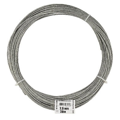 Трос для растяжки 2.0мм DIN 3055 стальной (уп.30м) Tech-Krep/Zitar 127844