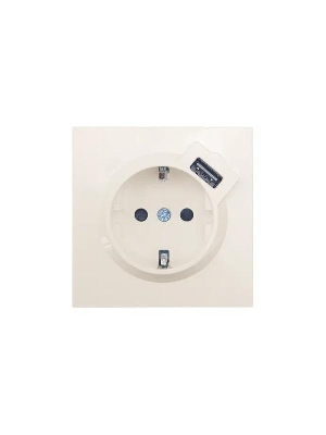 Розетка 1-мест. с/з+USB разъем СП ZIMA IP20 слон. кость LEZARD 704-9088-181