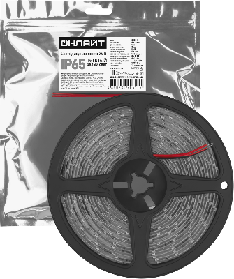 Лента светодиодная 90 671 OLS-2835WW120-9.6-IP65-24V (уп.5м) ОНЛАЙТ 90671