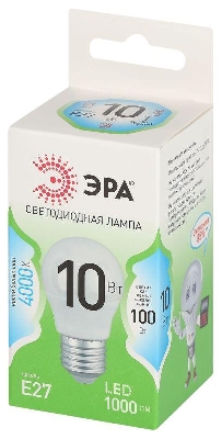 Лампа светодиодная GREEN LINE P45-10W-840-E27 GL 10Вт шар 4000К яркий свет бел. E27 Эра Б0067040