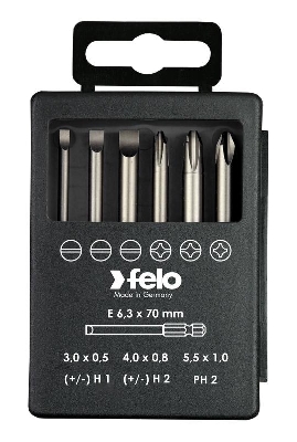 Набор бит SL/H (+/-) Industrial 70мм в кейсе (уп.6шт) Felo 03292716