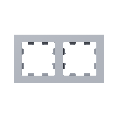 Рамка 2-м Эпика пластик алюм. EKF UP1-FPA-02