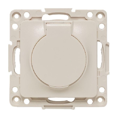 Розетка 1-м СП Стокгольм 16А IP44 с заземл. защ. шторки с крышкой механизм бел. PROxima EKF EYR16-028-10-44