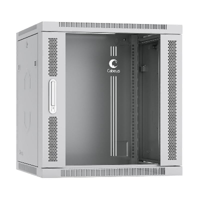 Шкаф телекоммуникационный настенный разобранный SH-05F-12U60/35-R 19дюйм 12U 600х350х635мм дверь стекло сер. (RAL 7035) Cabeus 10750c