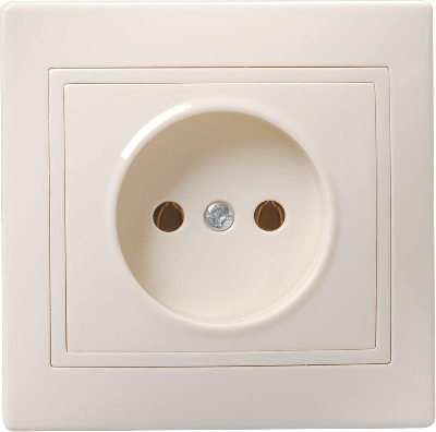 Розетка 1-м СП Кварта 10А IP20 без заземл. без защ. шторок крем. GENERICA ERK13-K33-10-DM