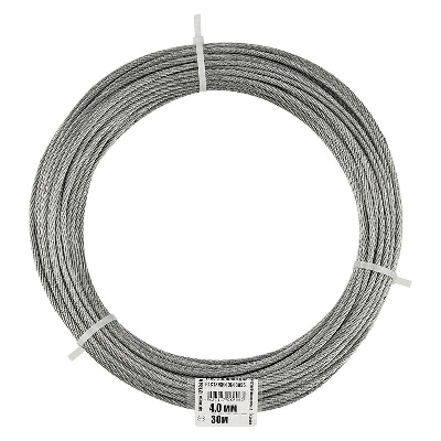 Трос для растяжки 4.0мм DIN 3055 стальной (уп.30м) Tech-Krep/Zitar 127849