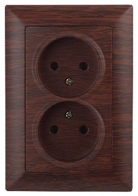 Розетка 2-м СП Solo 4-204-10 16А 250В IP20 без заземл. венге Intro Б0053672