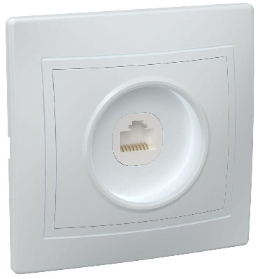 Розетка компьютерная 1-м СП Кварта РК10-КБ IP20 бел. GENERICA EKK10-K01-DM