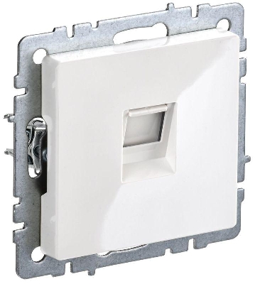 Розетка телефонная СП BRITE РТ10-БрБ RJ11 механизм бел. IEK BR-T10-K01